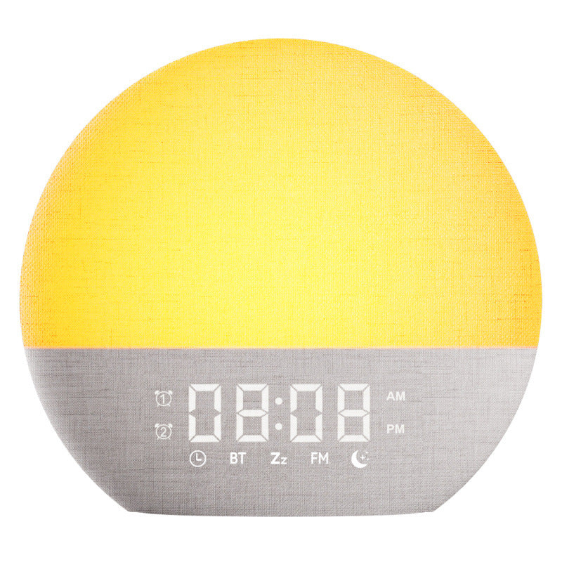Simulated Sunrise  Sunset Wake-Up Light with Breathing Mode, RGB Ambient Lamp, FM Radio Digital Alarm Clock for Bedside