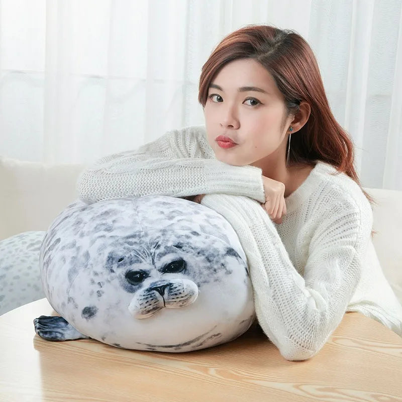 Chubby Seal Plush Throw Pillow – Novelty Stuffed Animal for Kids