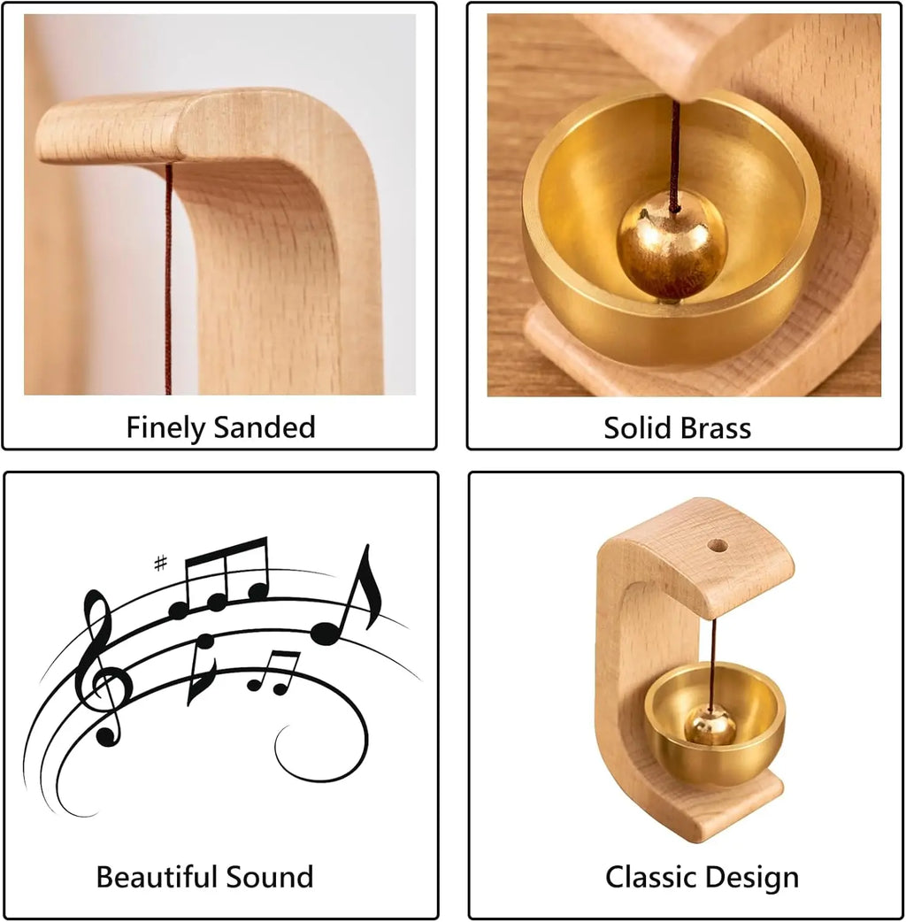 Magnetic Wooden Wind Chime Doorbell with Draft Stopper