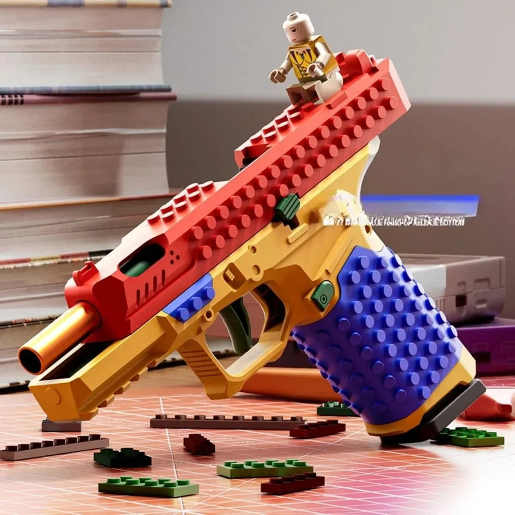 Shell-Ejecting Building Block Toy Pistol – Blowback Action for Ages 14+