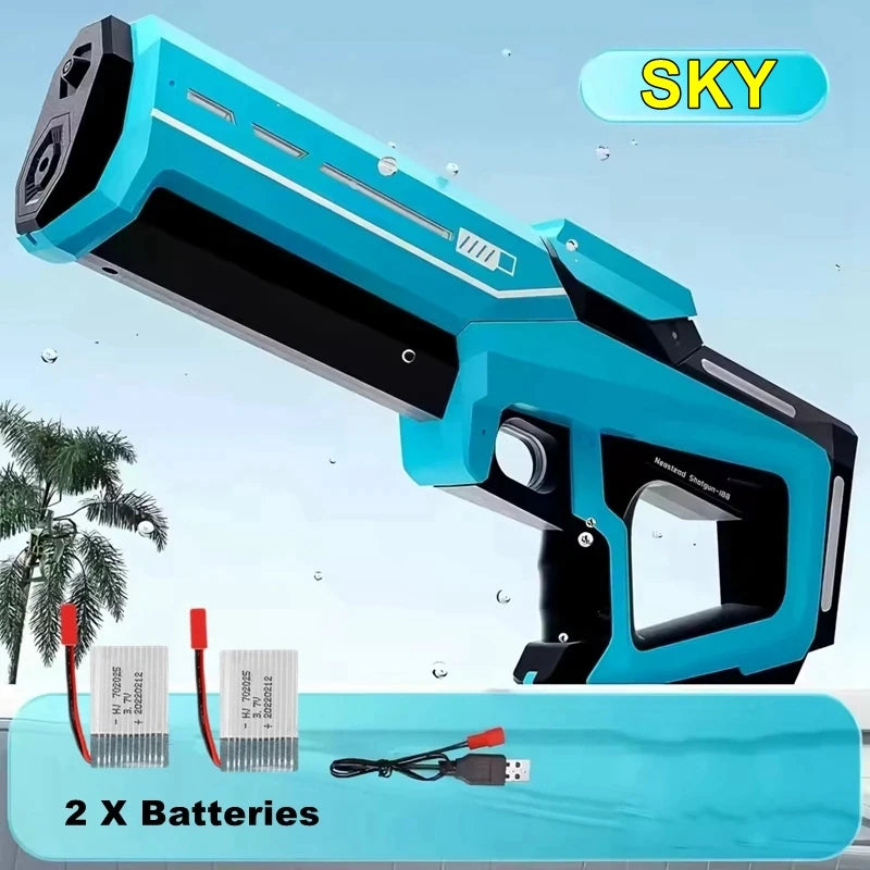 Electric Auto-Fill Water Gun – 43cm, USB Rechargeable, 8–10m Range