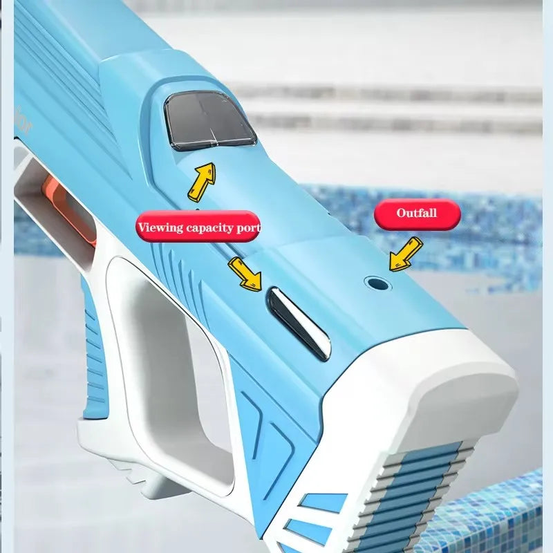 Electric Auto-Fill Water Gun – 43cm, USB Rechargeable, 8–10m Range