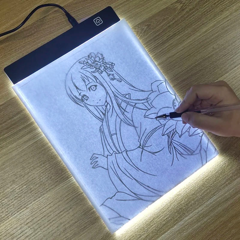 LED Light Drawing Board for Kids – 3-Level Dimmable Tracing Pad