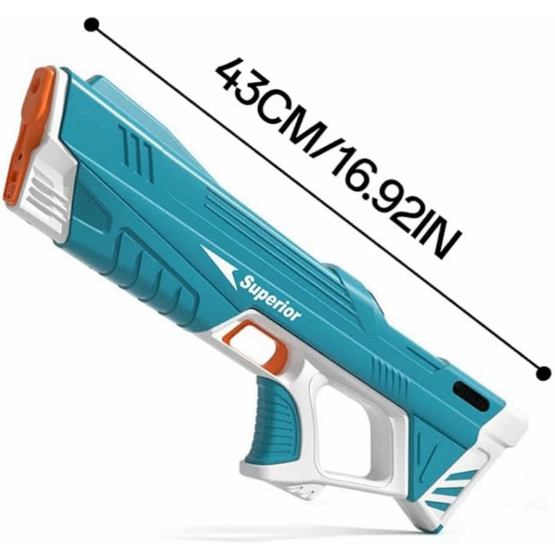 Electric Auto-Fill Water Gun – 43cm, USB Rechargeable, 8–10m Range
