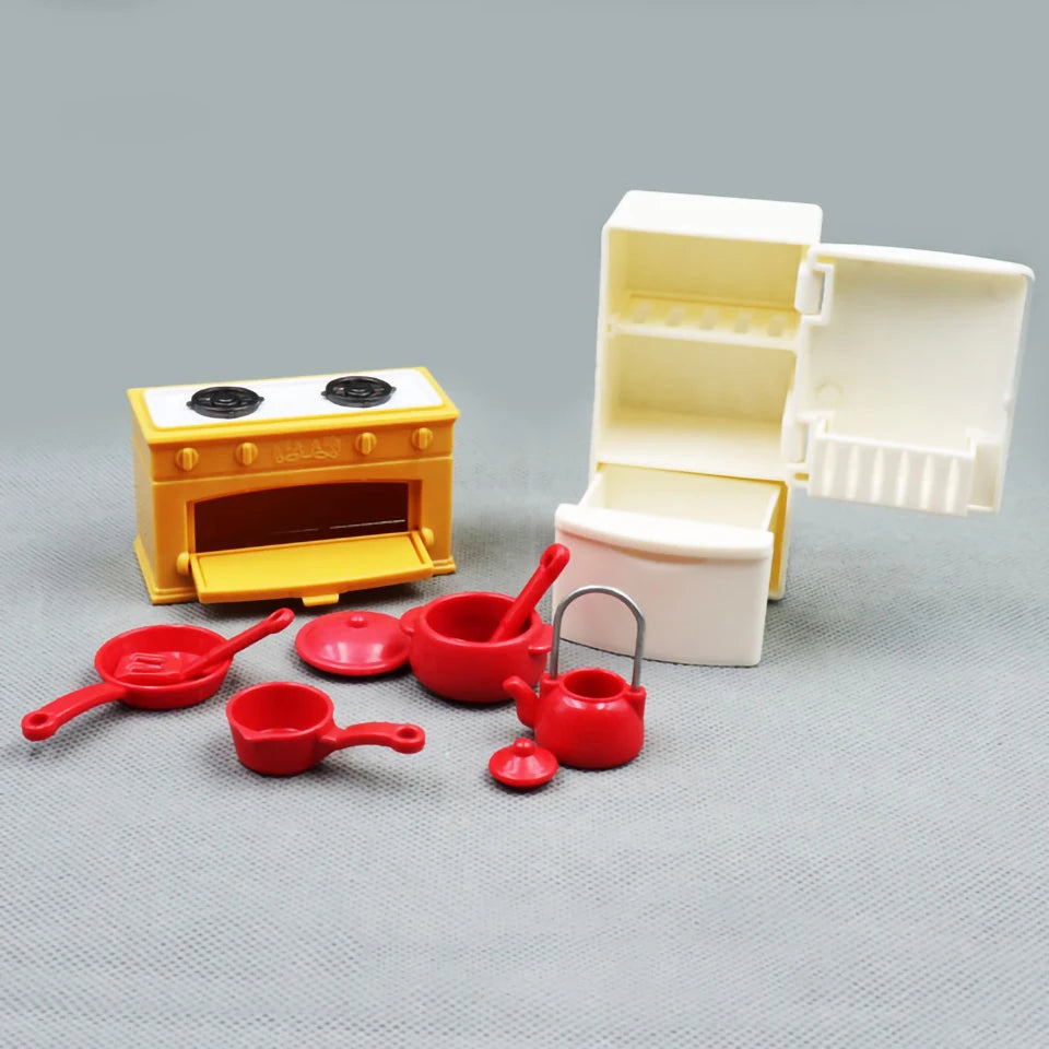 1:12 Dollhouse Furniture Set – Kitchen, Living Room & Bedroom (DIY)