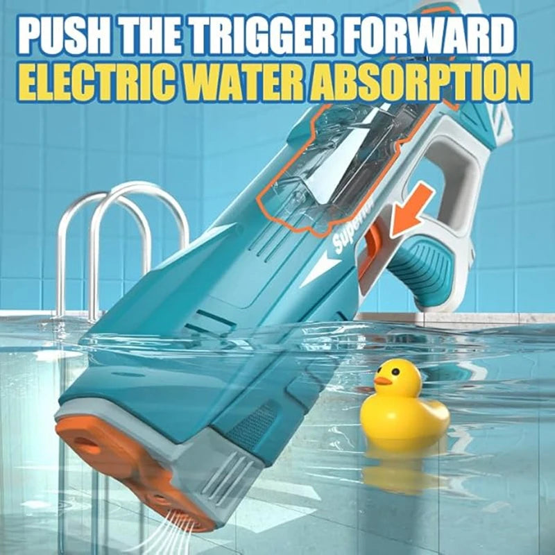 Electric Auto-Fill Water Gun – 43cm, USB Rechargeable, 8–10m Range