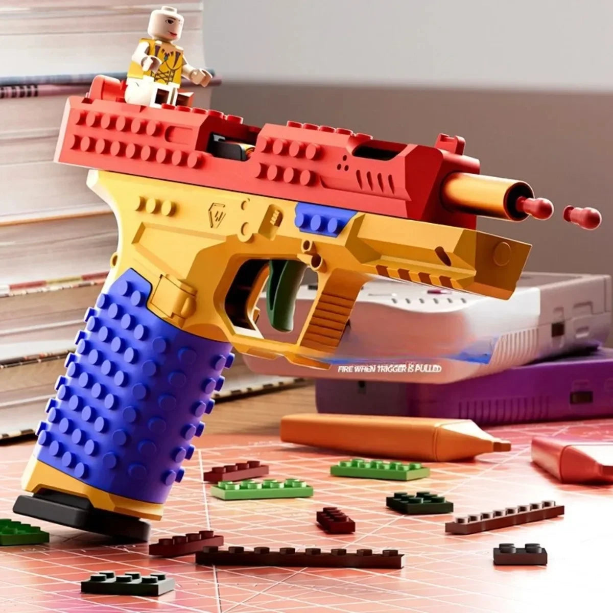 Shell-Ejecting Building Block Toy Pistol – Blowback Action for Ages 14+