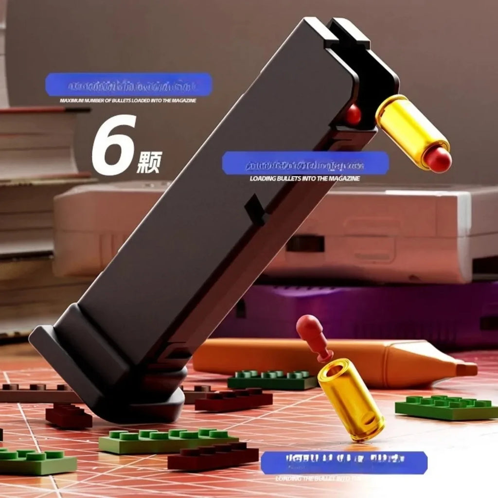 Shell-Ejecting Building Block Toy Pistol – Blowback Action for Ages 14+