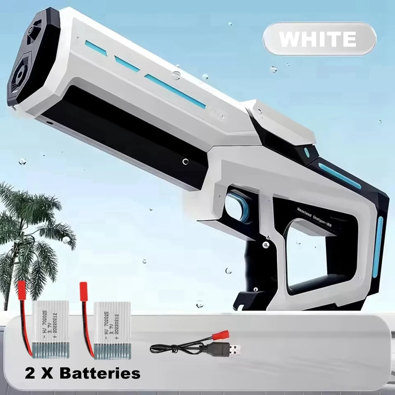 Electric Auto-Fill Water Gun – 43cm, USB Rechargeable, 8–10m Range