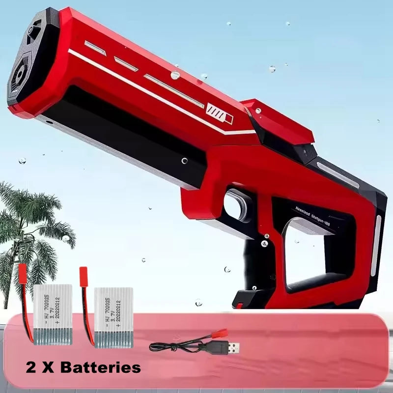Electric Auto-Fill Water Gun – 43cm, USB Rechargeable, 8–10m Range