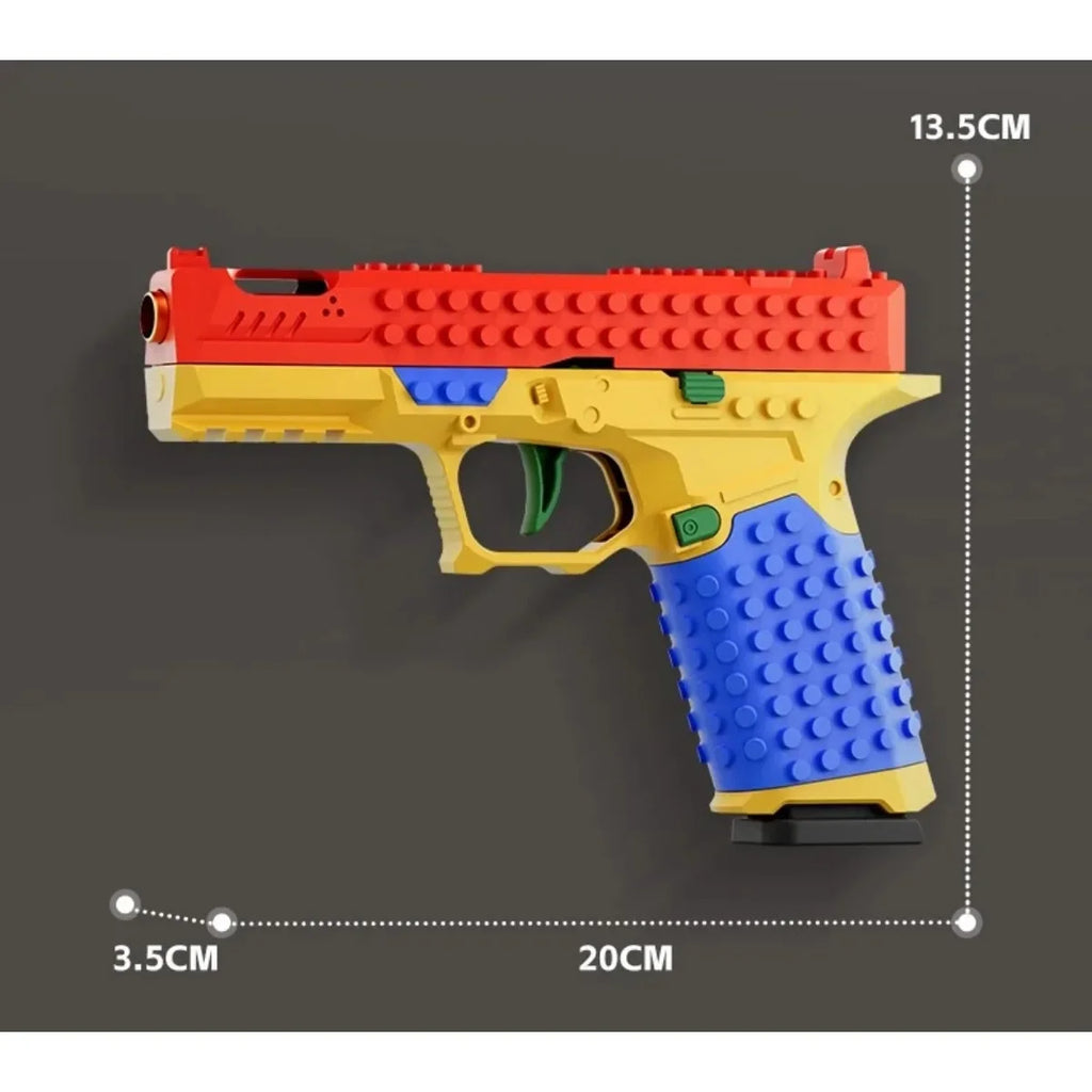 Shell-Ejecting Building Block Toy Pistol – Blowback Action for Ages 14+