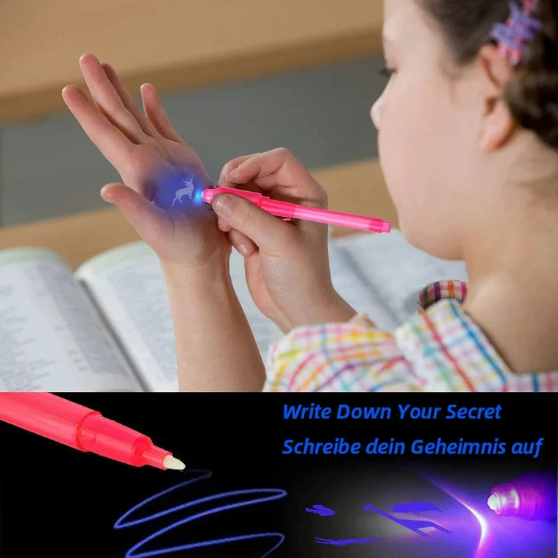 Invisible Ink Spy Pen with UV Light – Secret Message Marker for Kids
