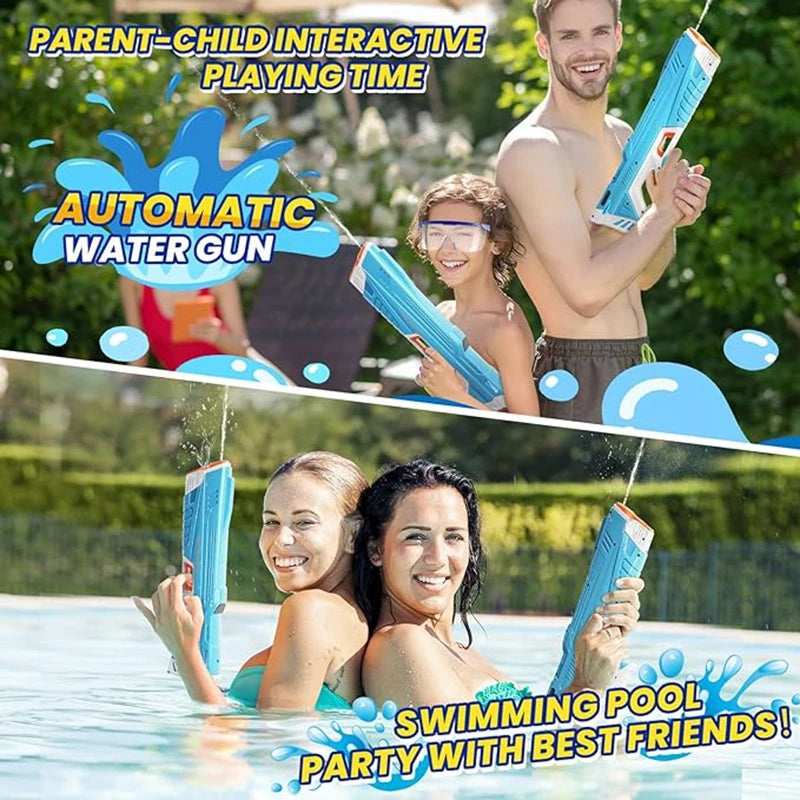 Electric Auto-Fill Water Gun – 43cm, USB Rechargeable, 8–10m Range
