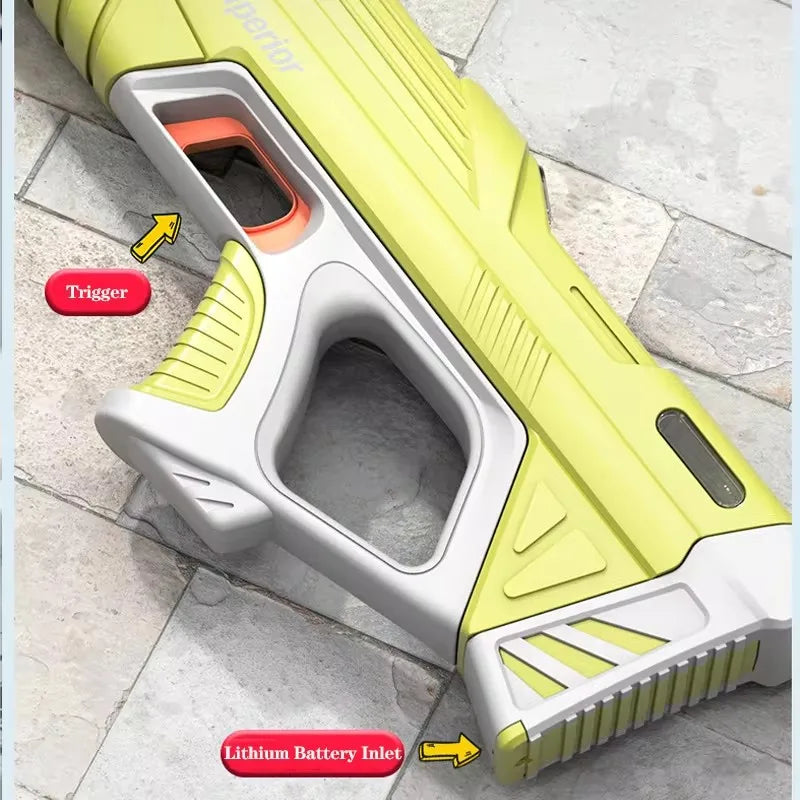 Electric Auto-Fill Water Gun – 43cm, USB Rechargeable, 8–10m Range