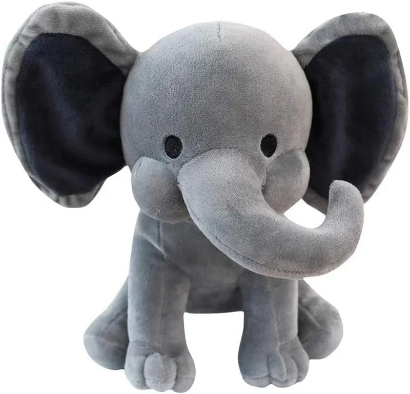 Gray Elephant Plush Pillow – 25cm Soft Stuffed Animal for Baby Room